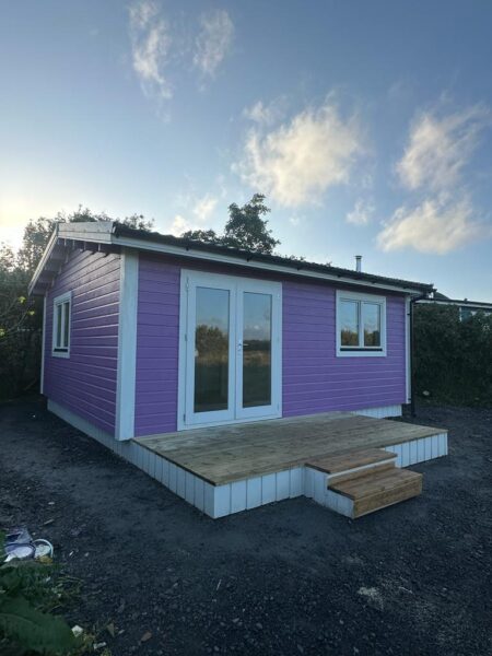 purple one bed cabin