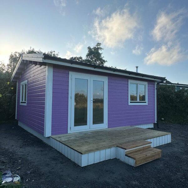 purple one bed cabin