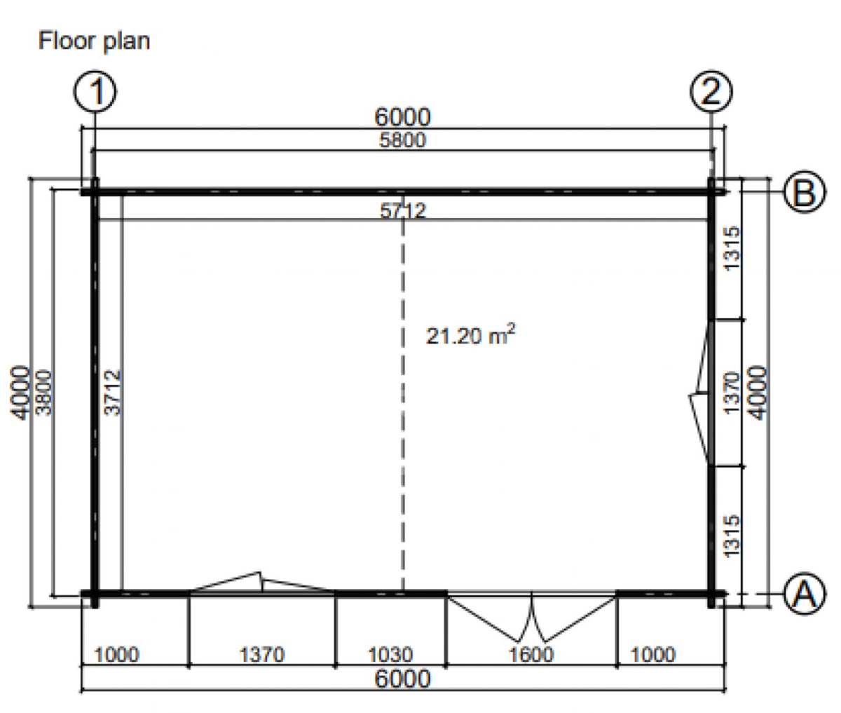 Cabin floor plan 6x4
